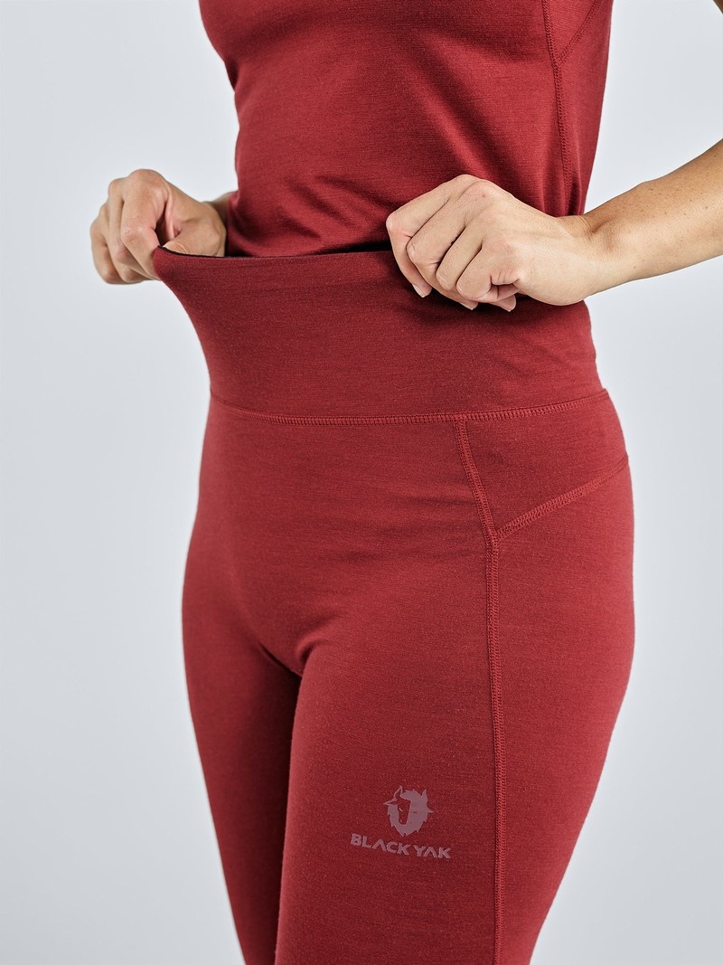 Red Women's Black Yak Gurla Merino Baselayer Tight | FV4LV482