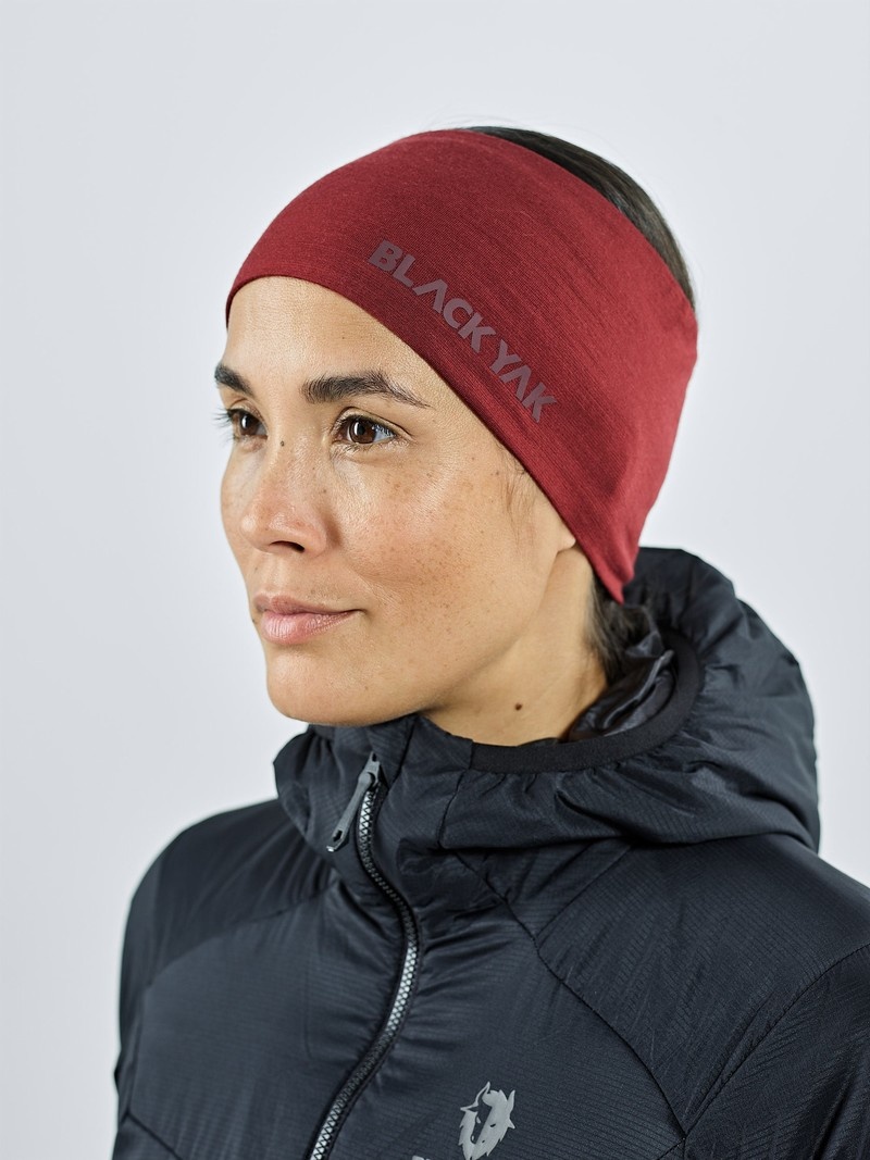 Red Women's Black Yak Gurla Merino Headband | IV2HG709