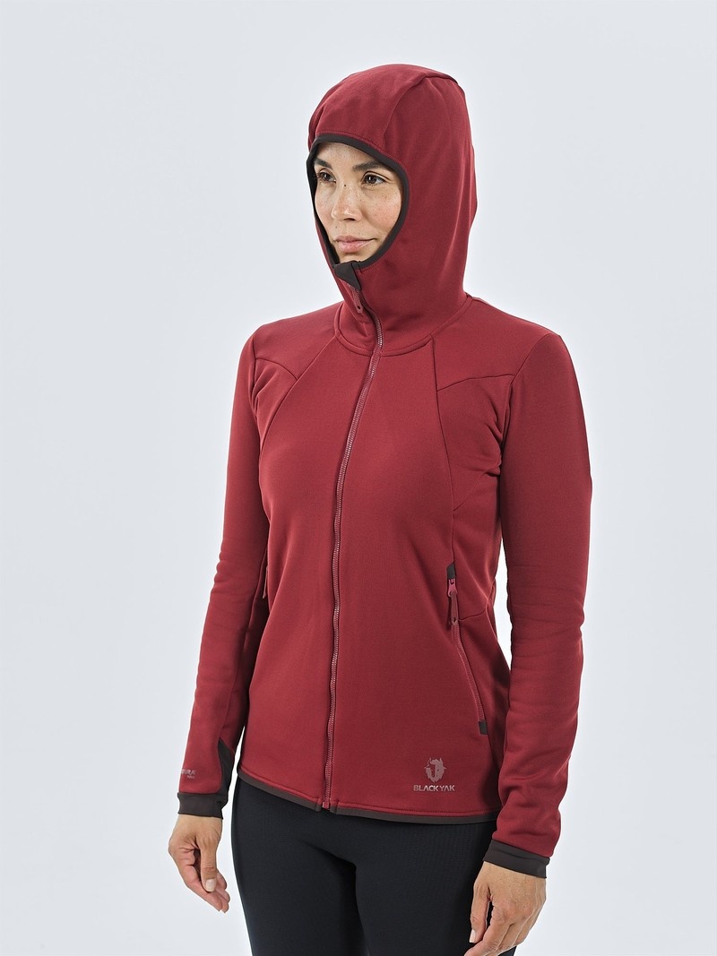 Red Women's Black Yak Kuksay Full Zip Hoody Fleece | MY1WJ439