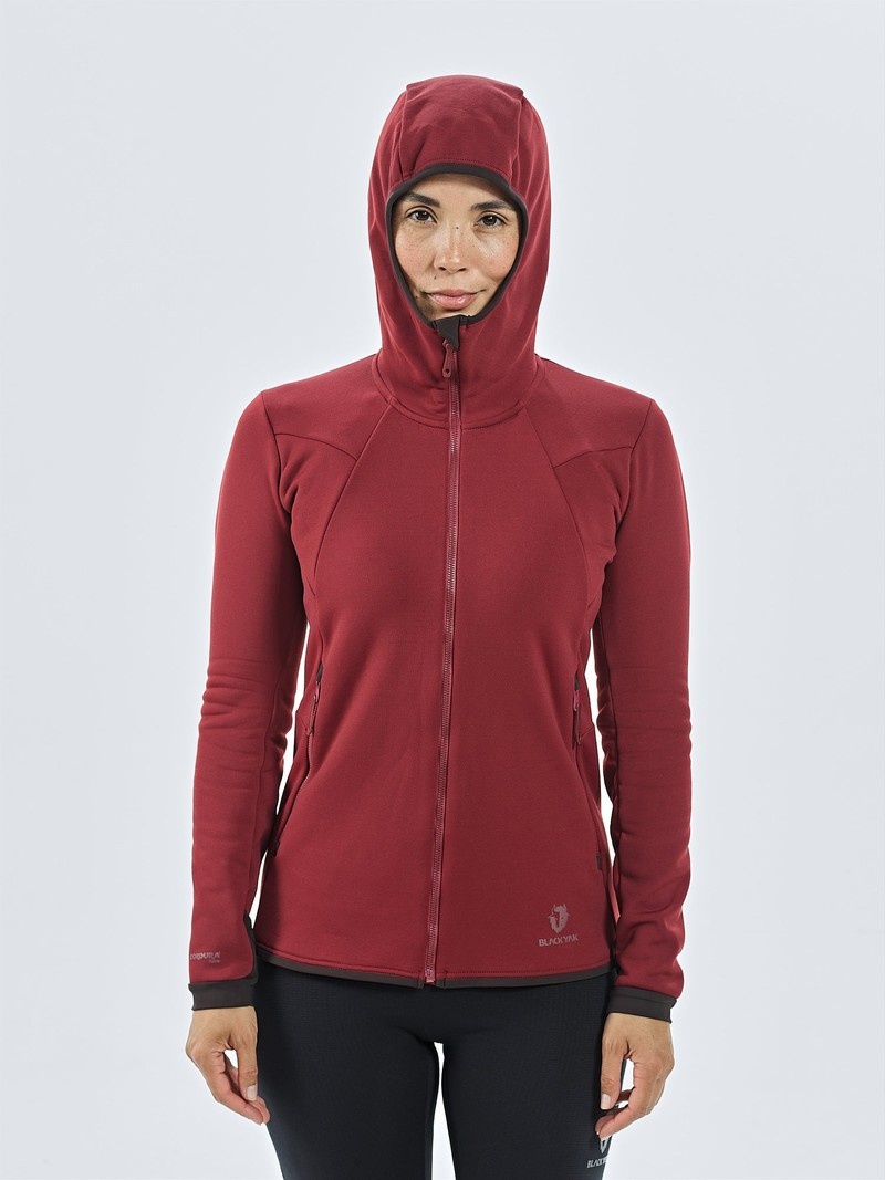 Red Women's Black Yak Kuksay Full Zip Hoody Fleece | MY1WJ439