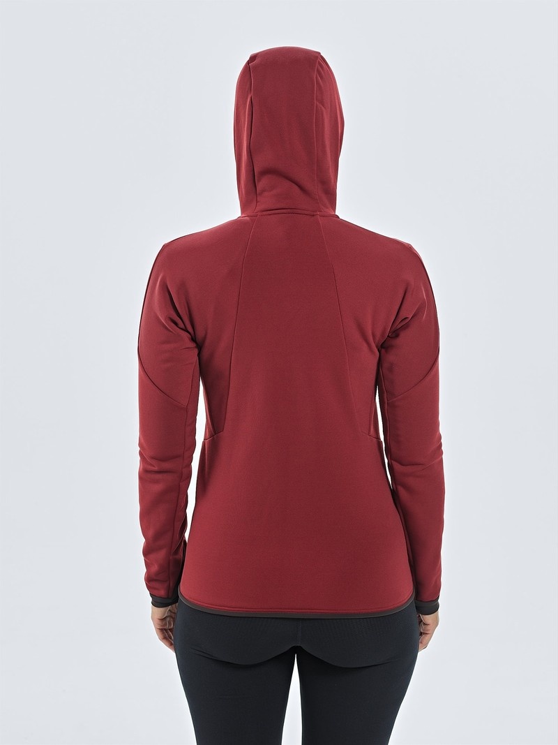 Red Women's Black Yak Kuksay Full Zip Hoody Fleece | MY1WJ439