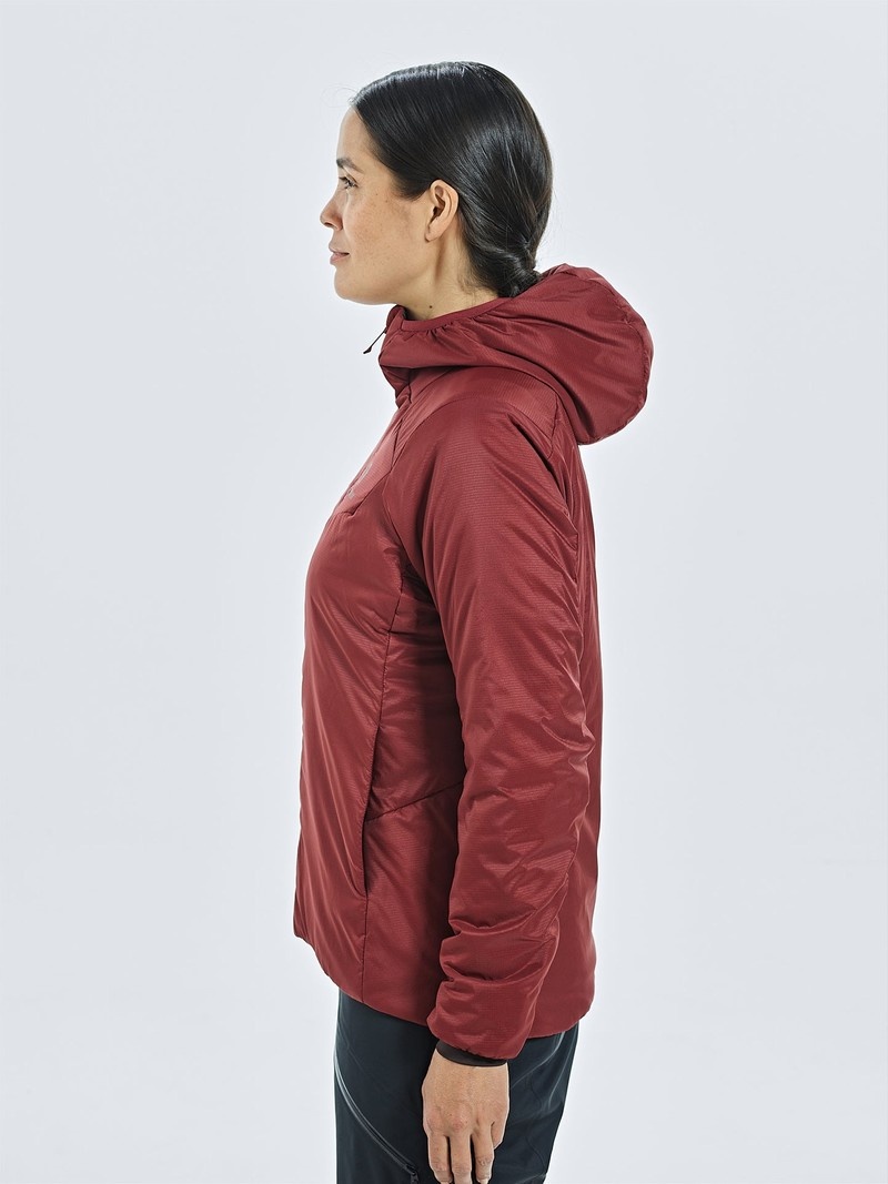 Red Women's Black Yak Langar Hooded Insulation Jackets | QE0TD601