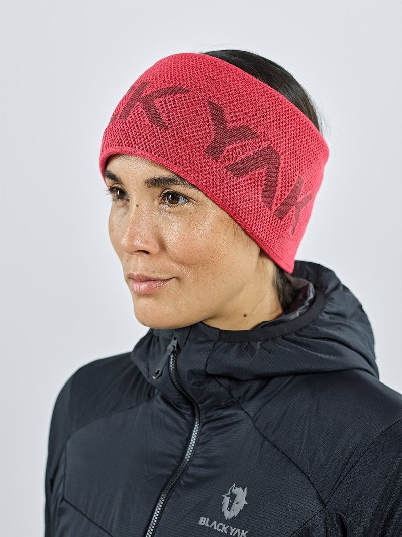 Red Women's Black Yak Logo Knit Headband | HS8IU610