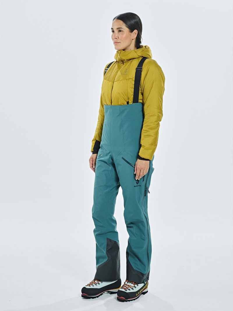 Turquoise Women's Black Yak Thulagi Gore-tex 3l Pro Semi Bib Shell Pants | UF5WJ386