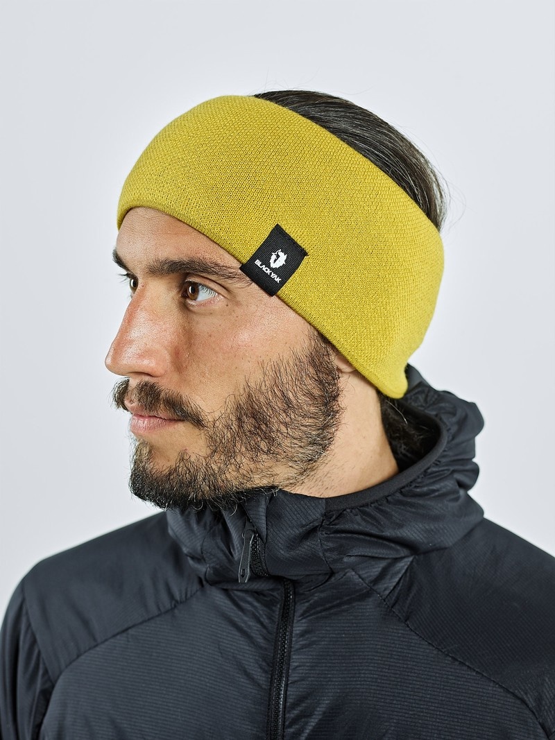 Yellow Men's Black Yak Knit Headband | BN5KG833