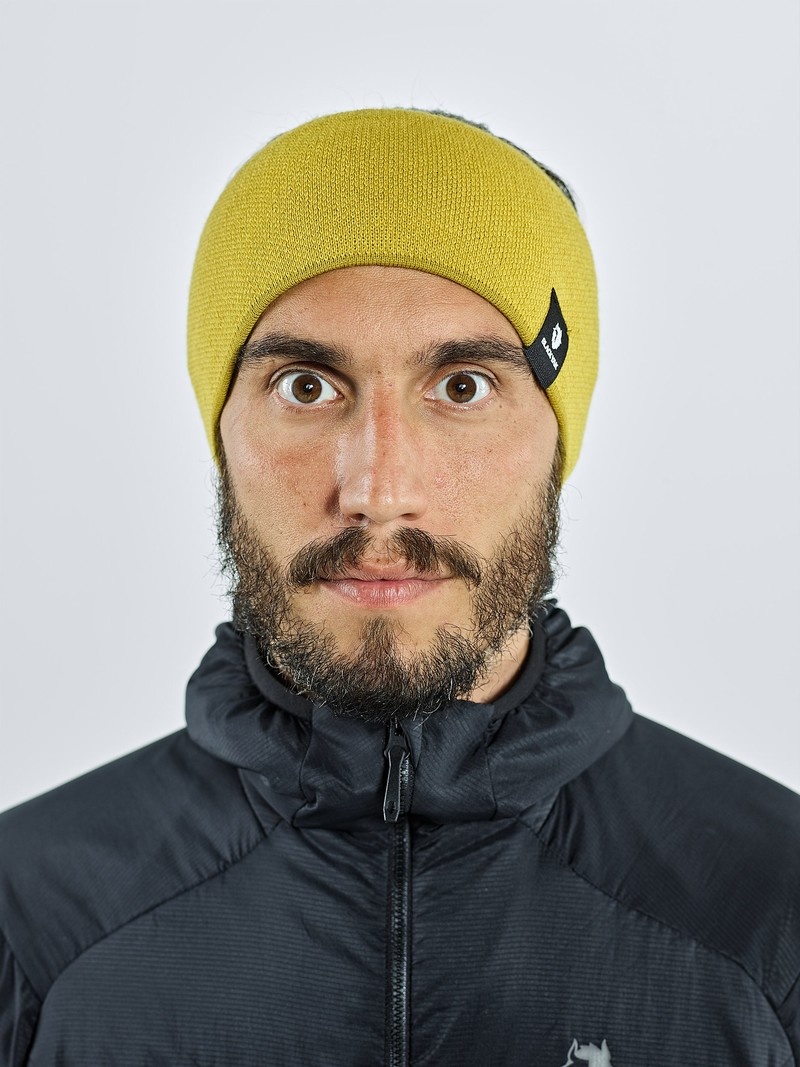 Yellow Men\'s Black Yak Knit Headband | BN5KG833