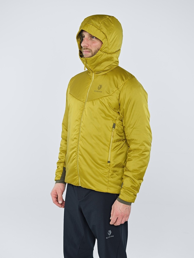 Yellow Men's Black Yak Latok Hooded Insulation Jackets | HM6EE526