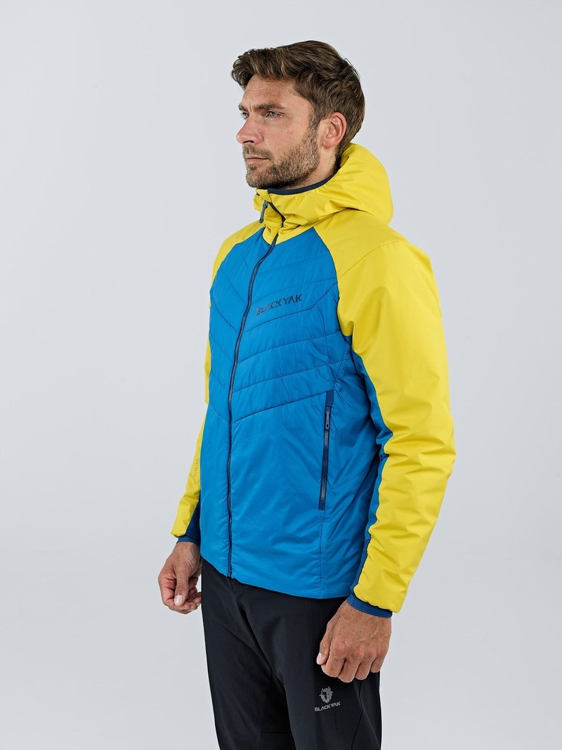 Yellow Men's Black Yak Zubron Hooded Insulation Jackets | PA8WA357