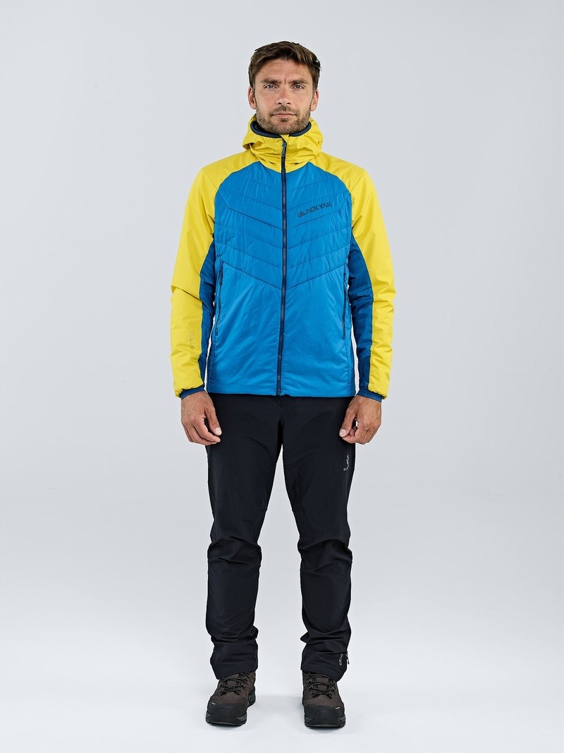 Yellow Men's Black Yak Zubron Hooded Insulation Jackets | PA8WA357